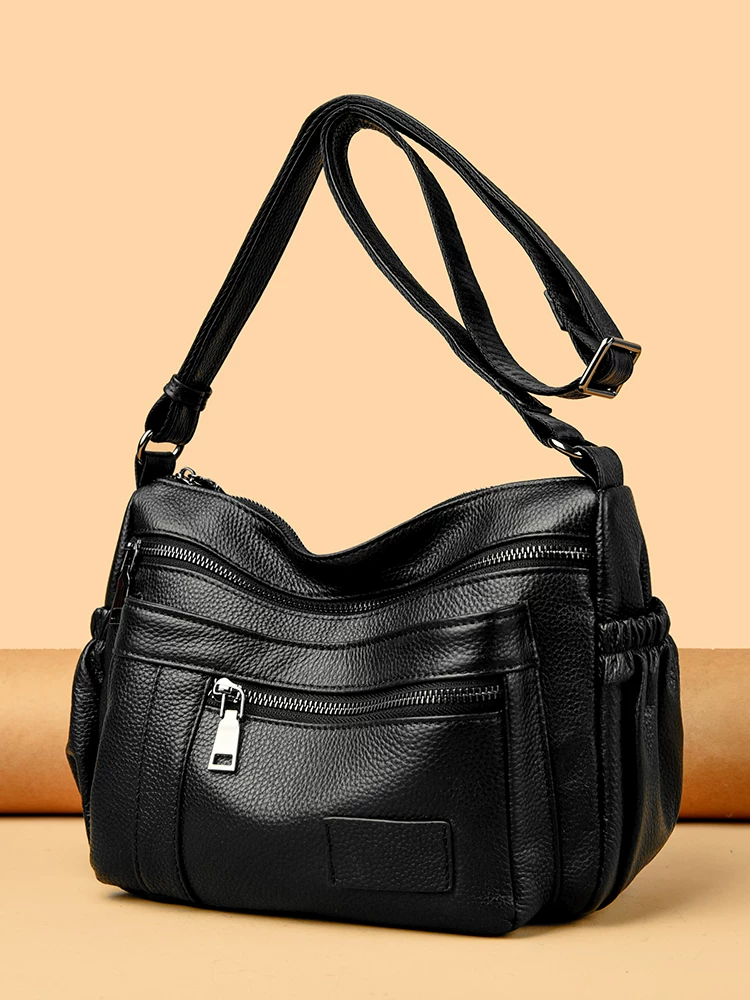 Sac à main en cuir de vache pour femme 2026 nouveau modèle bandoulière tendance et grande capacité pour mères d'âge moyen