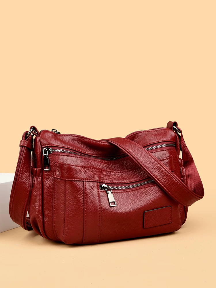 Sac à main en cuir de vache pour femme 2026 nouveau modèle bandoulière tendance et grande capacité pour mères d'âge moyen 3/5