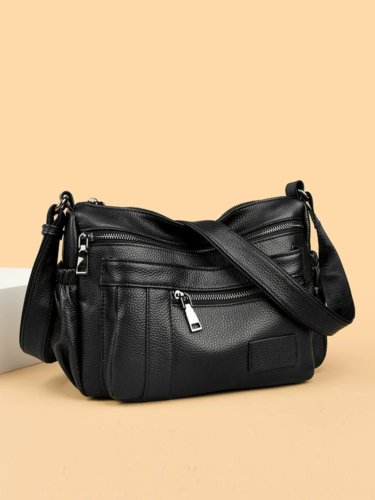 Sac à main en cuir de vache pour femme 2026 nouveau modèle bandoulière tendance et grande capacité pour mères d'âge moyen 4/5